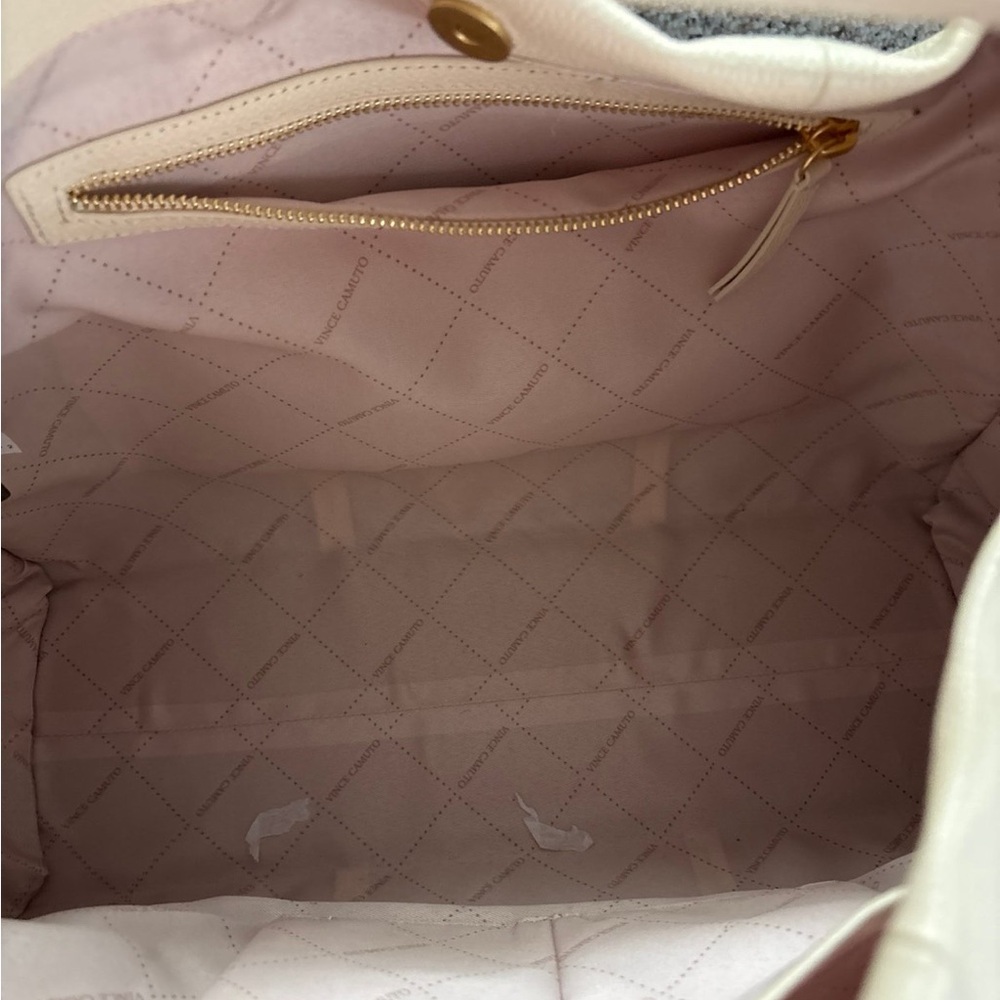 Vince Camino Lisha Leather Large bag Cream Leather Shoulder Bag - Picture 7 of 10